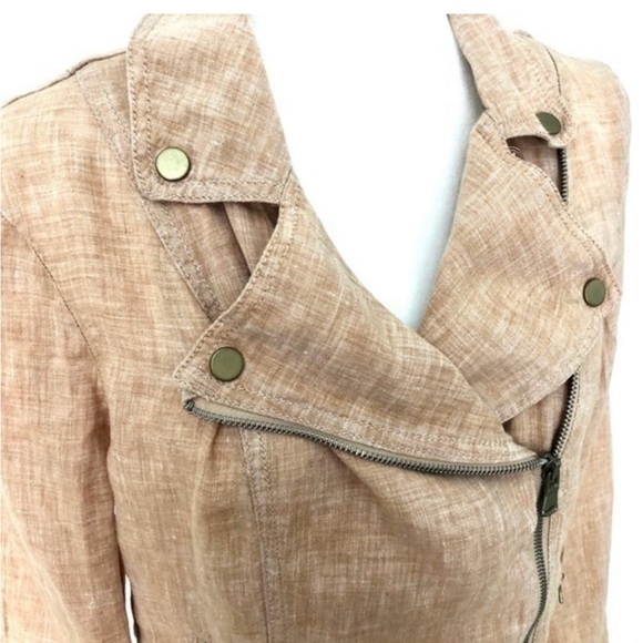 Lou & Grey Peachy Colored Linen Jacket Blazer - Picture 3 of 7